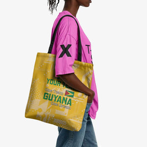 One Team One Game Guyana Football Custom Tote Bag Pride Of Guyana Yellow Version