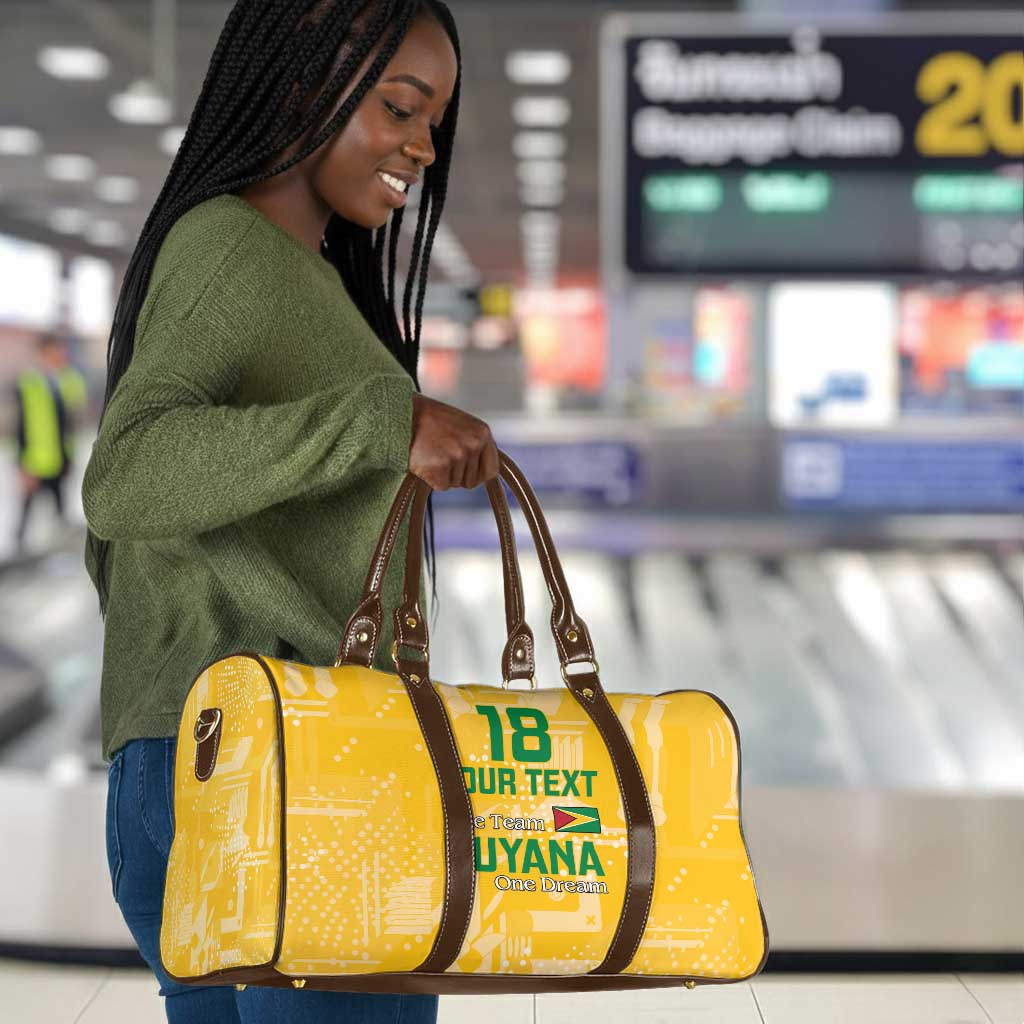 One Team One Game Guyana Football Custom Travel Bag Pride Of Guyana Yellow Version