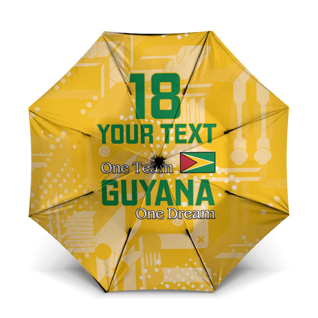 One Team One Game Guyana Football Custom Umbrella Pride Of Guyana Yellow Version