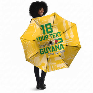 One Team One Game Guyana Football Custom Umbrella Pride Of Guyana Yellow Version