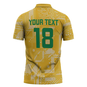 One Team One Game Guyana Football Custom Zipper Polo Shirt Pride Of Guyana Yellow Version
