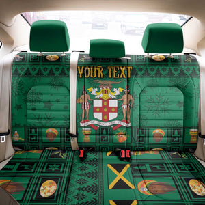 Personalized Afro-Jamaicans Merri Crissmuss Back Car Seat Cover Coat Of Arms - Xmas