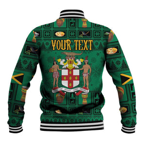 Personalized Afro-Jamaicans Merri Crissmuss Baseball Jacket Coat Of Arms - Xmas LT18