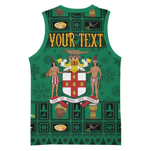 Personalized Afro-Jamaicans Merri Crissmuss Basketball Jersey Coat Of Arms - Xmas LT18