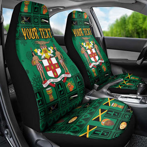 Personalized Afro-Jamaicans Merri Crissmuss Car Seat Cover Coat Of Arms - Xmas