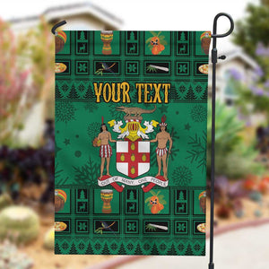 Personalized Afro-Jamaicans Merri Crissmuss Garden Flag Coat Of Arms - Xmas