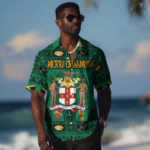 Personalized Afro-Jamaicans Merri Crissmuss Hawaiian Shirt Coat Of Arms - Xmas