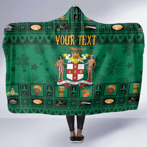 Personalized Afro-Jamaicans Merri Crissmuss Hooded Blanket Coat Of Arms - Xmas