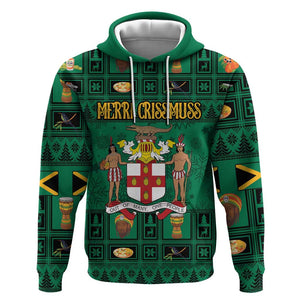 Personalized Afro-Jamaicans Merri Crissmuss Hoodie Coat Of Arms - Xmas