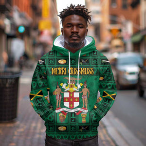 Personalized Afro-Jamaicans Merri Crissmuss Hoodie Coat Of Arms - Xmas