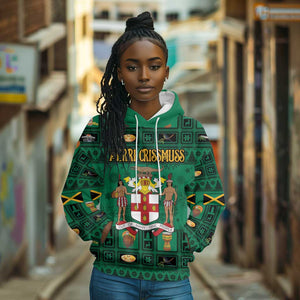 Personalized Afro-Jamaicans Merri Crissmuss Hoodie Coat Of Arms - Xmas