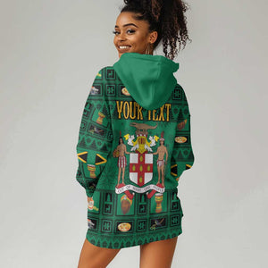 Personalized Afro-Jamaicans Merri Crissmuss Hoodie Dress Coat Of Arms - Xmas