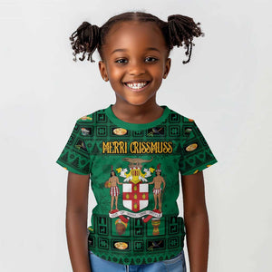 Personalized Afro-Jamaicans Merri Crissmuss Kid T shirt Coat Of Arms - Xmas