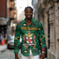 Personalized Afro-Jamaicans Merri Crissmuss Long Sleeve Button Shirt Coat Of Arms - Xmas