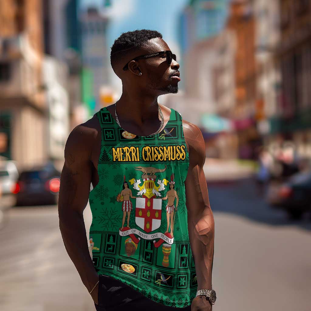 Personalized Afro-Jamaicans Merri Crissmuss Men Tank Top Coat Of Arms - Xmas