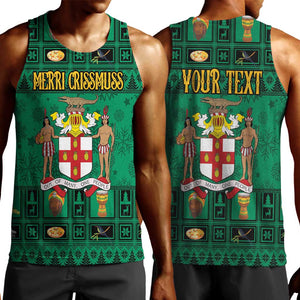 Personalized Afro-Jamaicans Merri Crissmuss Men Tank Top Coat Of Arms - Xmas