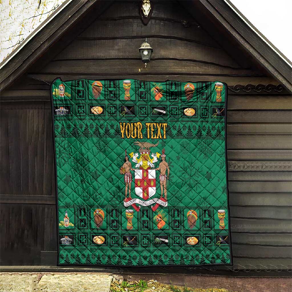 Personalized Afro-Jamaicans Merri Crissmuss Quilt Coat Of Arms - Xmas