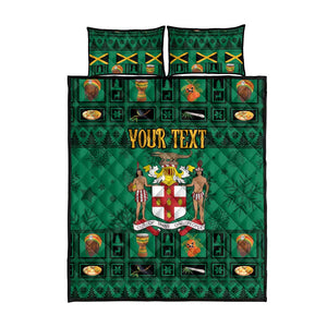 Personalized Afro-Jamaicans Merri Crissmuss Quilt Bed Set Coat Of Arms - Xmas