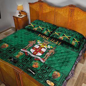 Personalized Afro-Jamaicans Merri Crissmuss Quilt Bed Set Coat Of Arms - Xmas