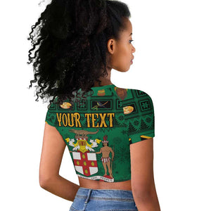 Personalized Afro-Jamaicans Merri Crissmuss Raglan Cropped T shirt Coat Of Arms - Xmas