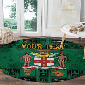 Personalized Afro-Jamaicans Merri Crissmuss Round Carpet Coat Of Arms - Xmas