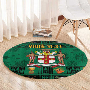 Personalized Afro-Jamaicans Merri Crissmuss Round Carpet Coat Of Arms - Xmas