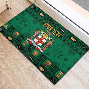 Personalized Afro-Jamaicans Merri Crissmuss Rubber Doormat Coat Of Arms - Xmas