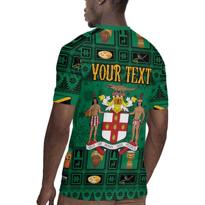 Personalized Afro-Jamaicans Merri Crissmuss Rugby Jersey Coat Of Arms - Xmas