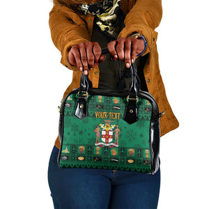 Personalized Afro-Jamaicans Merri Crissmuss Shoulder Handbag Coat Of Arms - Xmas