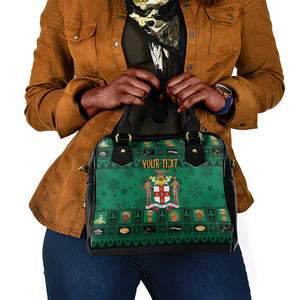 Personalized Afro-Jamaicans Merri Crissmuss Shoulder Handbag Coat Of Arms - Xmas