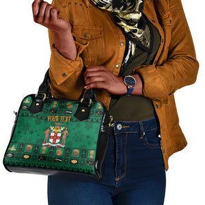 Personalized Afro-Jamaicans Merri Crissmuss Shoulder Handbag Coat Of Arms - Xmas