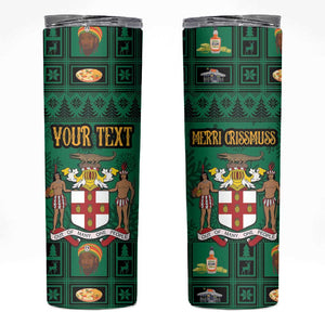 Personalized Afro-Jamaicans Merri Crissmuss Skinny Tumbler Coat Of Arms - Xmas