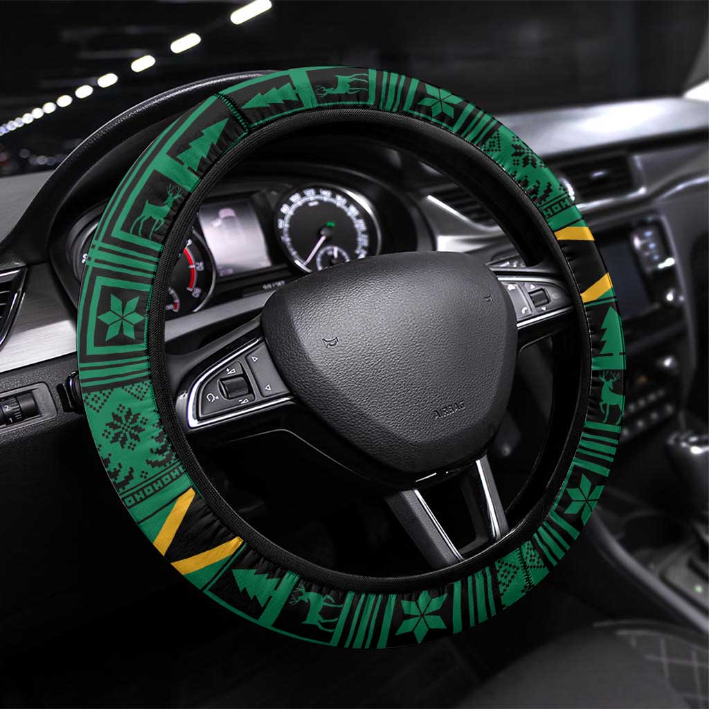 Afro-Jamaicans Merri Crissmuss Steering Wheel Cover Coat Of Arms - Xmas