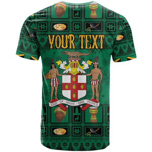 Personalized Afro-Jamaicans Merri Crissmuss T shirt Coat Of Arms - Xmas