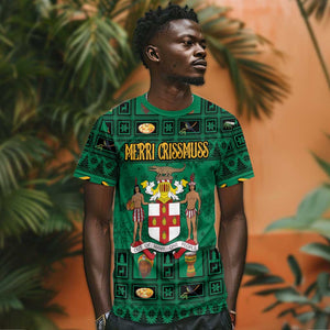 Personalized Afro-Jamaicans Merri Crissmuss T shirt Coat Of Arms - Xmas