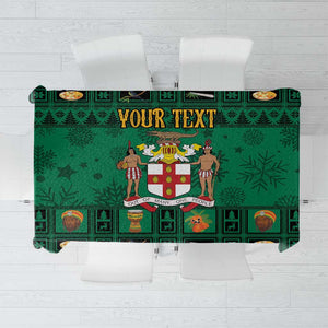 Personalized Afro-Jamaicans Merri Crissmuss Tablecloth Coat Of Arms - Xmas