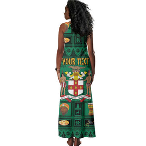 Personalized Afro-Jamaicans Merri Crissmuss Tank Maxi Dress Coat Of Arms - Xmas