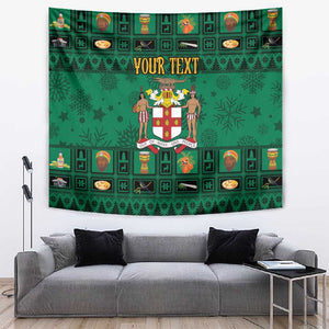 Personalized Afro-Jamaicans Merri Crissmuss Tapestry Coat Of Arms - Xmas