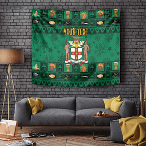 Personalized Afro-Jamaicans Merri Crissmuss Tapestry Coat Of Arms - Xmas