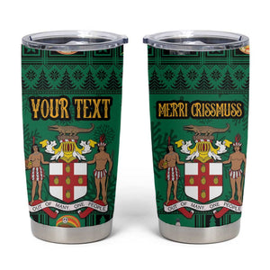 Personalized Afro-Jamaicans Merri Crissmuss Tumbler Cup Coat Of Arms - Xmas