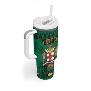 Personalized Afro-Jamaicans Merri Crissmuss Tumbler With Handle Coat Of Arms - Xmas