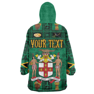 Personalized Afro-Jamaicans Merri Crissmuss Wearable Blanket Hoodie Coat Of Arms - Xmas