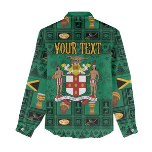 Personalized Afro-Jamaicans Merri Crissmuss Women Casual Shirt Coat Of Arms - Xmas