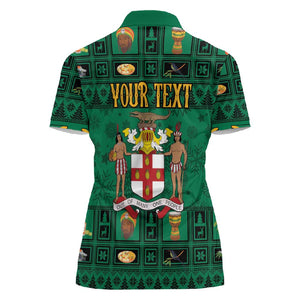 Personalized Afro-Jamaicans Merri Crissmuss Women Polo Shirt Coat Of Arms - Xmas