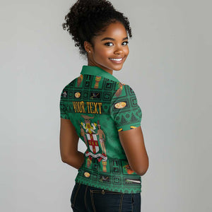 Personalized Afro-Jamaicans Merri Crissmuss Women Polo Shirt Coat Of Arms - Xmas