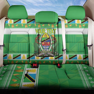 Personalized Afro Tanzania Christmas Back Car Seat Cover Heri ya Krismasi With Coat Of Arms