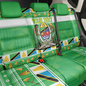 Personalized Afro Tanzania Christmas Back Car Seat Cover Heri ya Krismasi With Coat Of Arms