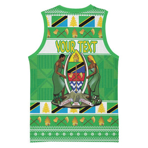 Personalized Afro Tanzania Christmas Basketball Jersey Heri ya Krismasi With Coat Of Arms LT18