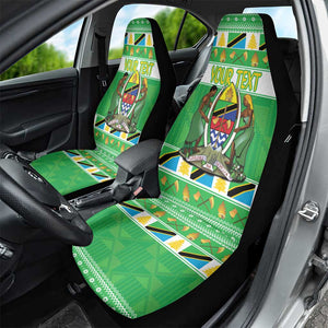 Personalized Afro Tanzania Christmas Car Seat Cover Heri ya Krismasi With Coat Of Arms