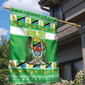 Personalized Afro Tanzania Christmas Garden Flag Heri ya Krismasi With Coat Of Arms